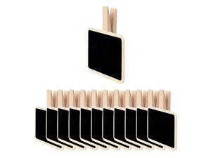 12pcs Mini Chalkboards Signs with Clips Wood Chalkboard Tag for Weddings Party Message Board Notes Table Number Reminder Price Tag