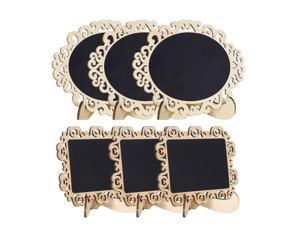 6pcs Mini Chalkboards Signs with Base Stand Wood Delicate Design Chalkboard Tag for Message Board Signs Table Number Reminder 6pcs Mini Chalkboards Signs with Base Stand Wood Delicate Design Chalkboard Tag for Message Board Signs Table Number Reminder