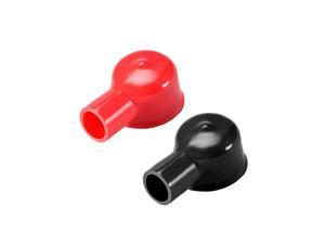uxcell Battery Terminal Insulating Rubber Protector Covers for 12mm Cable Semicircle Shape Red Black 5 Pairs 
