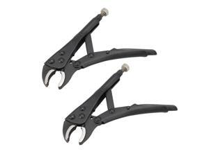 Curved Jaw Locking Pliers High Carbon Steel 5-inch Adjustable Pliers Black 2Pcs Curved Jaw Locking Pliers High Carbon Steel 5-inch Adjustable Pliers Black 2Pcs
