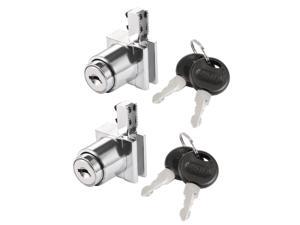 uxcell Cam Lock 35mm Cylinder Long Cabinet Locks Fits for 1-1/2-inch Thickness Panel Keyed Different 2Pcs