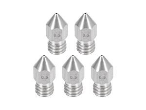 0.5mm 3D Printer Nozzle, Fit MK8 Extruder Head, for 1.75mm Filament Stainless Steel 5pcs