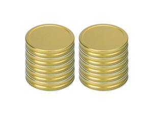 10 Pack Metal Wide Mouth Mason Jar Lids with Sealing Rings Food Storage Caps for Mason Canning Ball Jars Gold Tone