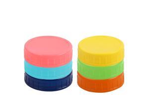 6 Pcs Assorted Color Plastic Regular Mouth Mason Jar Lids Food Storage Caps for Mason Canning Ball Jars