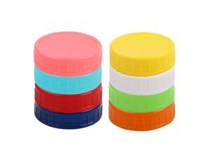 8 Pcs Assorted Color Plastic Regular Mouth Mason Jar Lids Food Storage Caps for Mason Canning Ball Jars