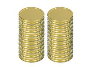 20 Pack Metal Wide Mouth Mason Jar Lids with Sealing Rings Food Storage Caps for Mason Canning Ball Jars Gold Tone
