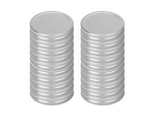 20 Pack Metal Wide Mouth Mason Jar Lids with Sealing Rings Food Storage Caps for Mason Canning Ball Jars Silver Tone