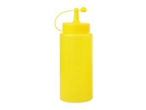 Kitchen Plastic 16 Oz Condiment Squeeze Bottles with Cap for Bar Salad Ketchup BBQ Syrup Olive Oil Dispenser Yellow