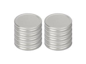 10 Pack Metal Wide Mouth Mason Jar Lids with Sealing Rings Food Storage Caps for Mason Canning Ball Jars Silver Tone