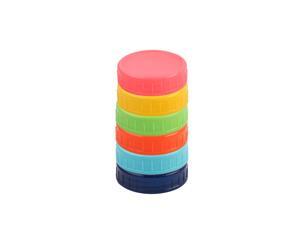 6 Pcs Colored Plastic Wide Mouth Mason Jar Lids Food Storage Caps for Mason Canning Ball Jars