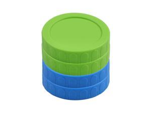 4 Pack Colored Plastic Wide Mouth Mason Jar Lids with Sealing Rings Food Storage Caps for Mason Canning Ball Jars