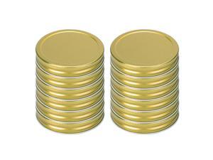 12 Pcs Iron Mason Jar Lid for Regular Mouth Mason Canning Jars Cup Gold Tone