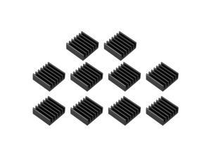 Aluminum Heatsink Cooler Circuit Board Cooling Fin Black 14mmx14mmx5mm 10Pcs for Led Semiconductor Integrated Circuit Device