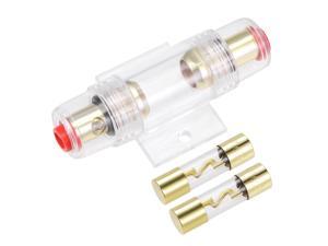 AGU Fuse Holder Inline Block with 60A 32V Fast Blow 10x38mm Fuses Replacement for Automotive Car Vehicle Audio Amplifier Inverter 1 Set