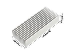 Aluminum Heatsink Cooler Circuit Board Cooling Fin Silver Tone 100mmx40mmx20mm for Led Semiconductor Integrated Circuit Device