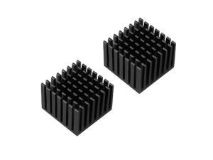 Aluminum Heatsink Cooler Circuit Board Cooling Fin Black 28mmx28mmx20mm 2Pcs for Led Semiconductor Integrated Circuit Device