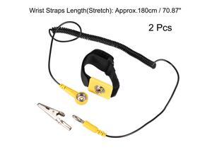 Anti Static Wrist Straps, ESD Components, Stainless Steel Magnetic Tray Grounding Wire Alligator Clip Yellow Black 2pcs Anti Static Wrist Straps, ESD Components, Stainless Steel Magnetic Tray Grounding Wire Alligator Clip Yellow Black 2pcs