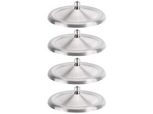 Home Stainless Steel Water Milk Coffee Tea Mug Cup Lid Cover Silver Tone 4pcs