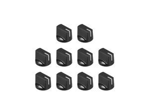 10Pcs 6.4mm Shaft Hole Pedal Knobs Pointer Control Knobs with Set Screw Black