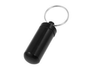 Aluminum Pill Tablet Case Box Water Resistant Keyring Holder Black Aluminum Pill Tablet Case Box Water Resistant Keyring Holder Black