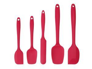 Red 1pc Heat Resistant Cooking Utensils for Kitchen Cooking Baking TENTA KITCHEN Silicone Turner Spatula Slotted Spatula Red in FDA Grade with Good Grips Ergonomics Light Wooden Handle 