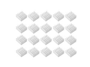 Aluminum Heatsink Cooler Circuit Board Cooling Fin Silver Tone 11mmx11mmx5mm 20Pcs for Led Semiconductor Integrated Circuit Device
