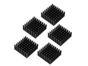 Aluminum Heatsink Cooler Circuit Board Cooling Fin Black 25mmx25mmx10mm 5Pcs for Led Semiconductor Integrated Circuit Device