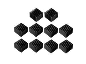 Aluminum Heatsink Cooler Circuit Board Cooling Fin Black 28mmx28mmx20mm 10Pcs for Led Semiconductor Integrated Circuit Device