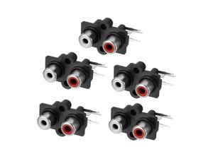 PCB Panel Mount 2 RCA Socket Female Jack Audio Video AV Connector Black 3pins 5Pcs PCB Panel Mount 2 RCA Socket Female Jack Audio Video AV Connector Black 3pins 5Pcs