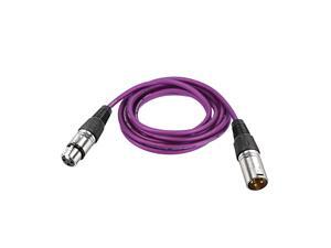 XLR Male to XLR Female Cable Line for Microphone Video Camera Sound Card Mixer Silver Tone XLR Purple Line 3 Meter 9.84ft