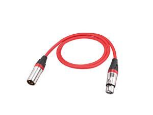 XLR Male to XLR Female Cable Line for Microphone Video Camera Sound Card Mixer Red Silver Tone XLR Red Line 1M 3.2ft XLR Male to XLR Female Cable Line for Microphone Video Camera Sound Card Mixer Red Silver Tone XLR Red Line 1M 3.2ft