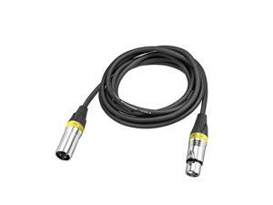 XLR Male to XLR Female Cable Line for Microphone Video Camera Sound Card Mixer Yellow Silver Tone XLR Black Line 3 Meter 9.84ft