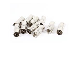 Unique Bargains 10 x Silver Tone F Type Male Plug to TV PAL Female Jack CATV Adapter RF Couplers