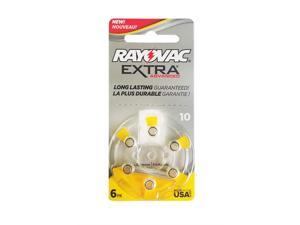Rayovac Size 10 No Mercury Zinc Air Hearing Aid Batteries - 6 batteries