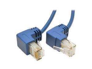 Tripp Lite Cat6 Gigabit Snagless Molded Slim UTP Patch Cable with Right-Angle Connectors (RJ45 M/M), Blue, 1 ft. (N201-SR1-BL) Tripp Lite Cat6 Gigabit Snagless Molded Slim UTP Patch Cable with Right-Angle Connectors (RJ45 M/M), Blue, 1 ft. (N201-SR1-BL)
