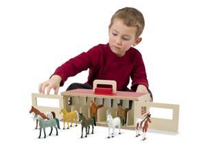Melissa & Doug Take-Along Show-Horse Stable Play Set With Wooden Stable Box and 8 Toy Horses Melissa & Doug Take-Along Show-Horse Stable Play Set With Wooden Stable Box and 8 Toy Horses