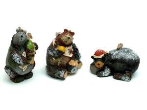 Woodland Bear Ornaments Set of Three-0197-242921 Woodland Bear Ornaments Set of Three-0197-242921
