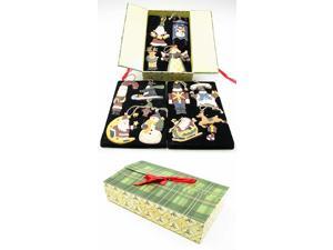 Wooden Christmas Ornament set of 12-0126-80488 Wooden Christmas Ornament set of 12-0126-80488