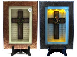 Spiritual Harvest Vine Cross Lighted Shadow Box-0193-0774 Spiritual Harvest Vine Cross Lighted Shadow Box-0193-0774