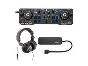 Hercules DJControl Starlight Pocket USB DJ Controller with Headphones & USB Hub