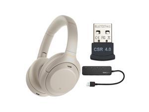 Sony WH1000XM4 Wireless Noise Canceling OverEar Headphones Silver Bundle