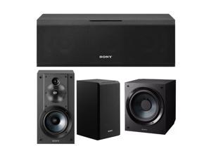 Sony SSCS8 2-Way 3-Driver Center Channel Speaker with Subwoofer Bundle