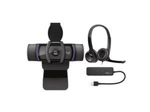 Logitech C920S Pro HD Webcam with H390 USB Headset with Mic Bundle