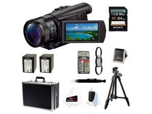 SONY AX100: Sony FDR-AX100/B FDRAX100 AX100 4K Ultra HD Camcorder (Black) + Sony 64GB SDXC Memory Card + 67mm Photo Essentials Kit + Power Battery + Accessory Kit SONY AX100: Sony FDR-AX100/B FDRAX100 AX100 4K Ultra HD Camcorder (Black) + Sony 64GB SDXC Memory Card + 67mm Photo Essentials Kit + Power Battery + Accessory Kit