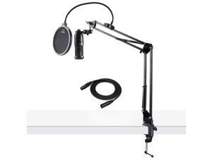 Audio-Technica AT2020 Condenser Studio Microphone with Knox Filter & Boom Arm