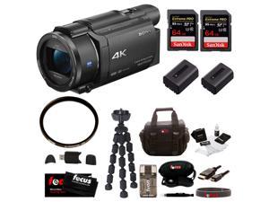 Sony FDR-AX53 UHD 4K Handycam Camcorder with 55mm Filter and Accessory Bundle