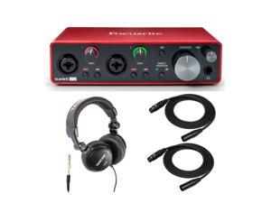 Focusrite Scarlett 2i2 3rd Gen 2x2 Interface with Headphones and 2 XLR Cables