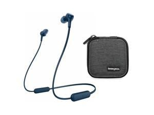 Sony WI-XB400 Extra Bass Wireless In-Ear Headphones (Blue) and Case Bundle