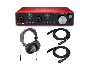 Focusrite Scarlett 4i4 3rd Gen 4x4 USB Audio Interface + Headphones & XLR Cables