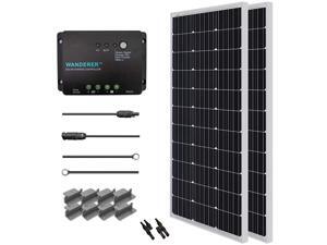 Renogy 200 Watt 12 Volt Monocrystalline Solar Starter Kit with Wanderer 30A PWM Controller Renogy 200 Watt 12 Volt Monocrystalline Solar Starter Kit with Wanderer 30A PWM Controller